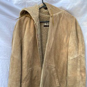 Cresco Outerwear Hooded Suede Coat with Lining Men's SIZE 40 Excellent Condition